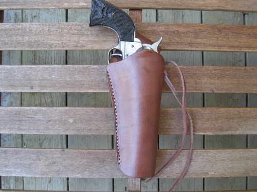 Brown Right Handed Cross Draw Leather Gun Holster