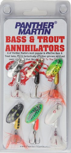 Panther Martin Bass and Trout Annihilator Spinner Fishing Lure Kit Pack of 6